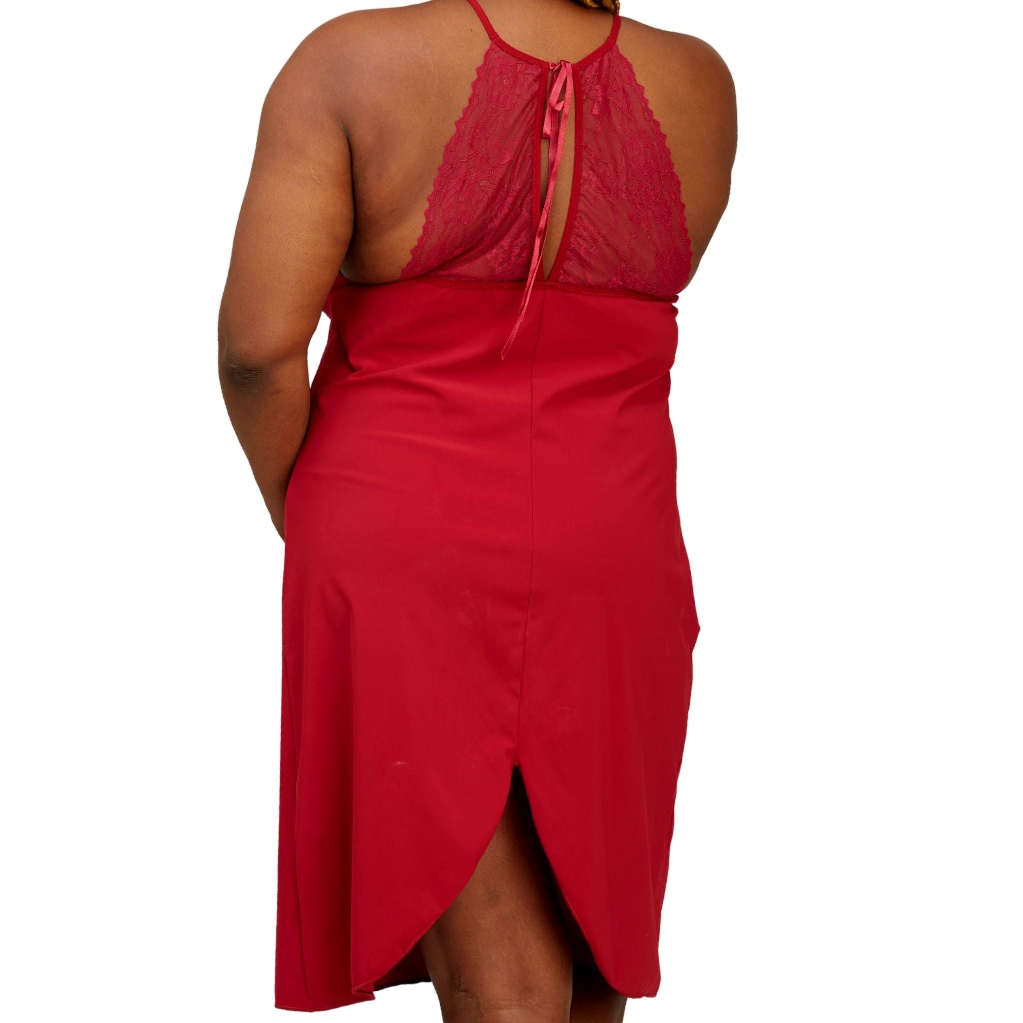 Curuis Lace Trim Slip Dress in Red  Feminine Nightwear– The Luxe Nude